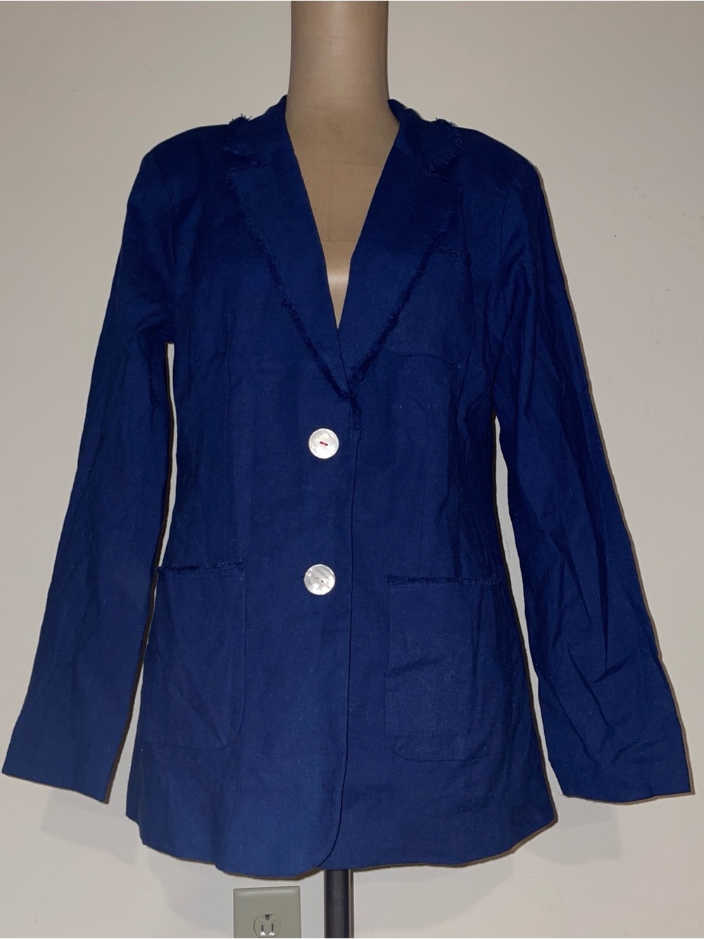Peace Love World Royal Blue Two-Button Blazer RN 81893 -SZ.8